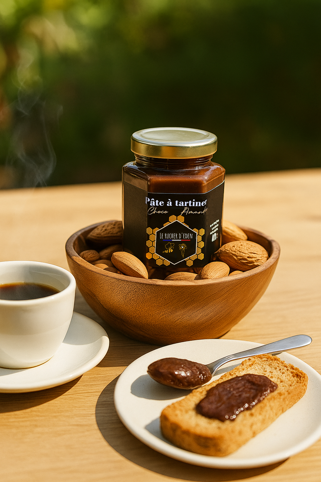 Pate tartiner amande choco miel rucher d'eden